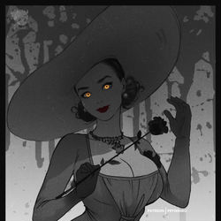 This is a pixiv picture whose title is Tall Vampire Lady.