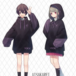 This is a pixiv picture whose title is おそろいパーカー.