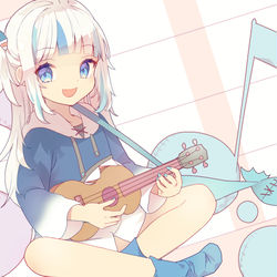 This is a pixiv picture whose title is 🦈🎸🎵.