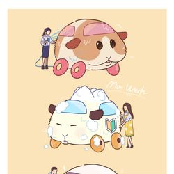 This is a pixiv picture whose title is 3話ジュースプール後のモルカーたち.