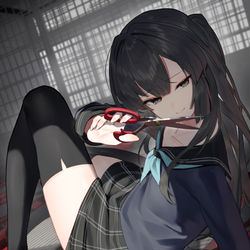 This is a pixiv picture whose title is 鋏ちゃん.