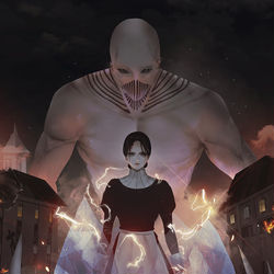 This is a pixiv picture whose title is War Hammer Titan.