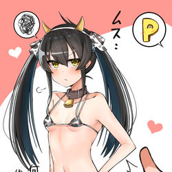 This is a pixiv picture whose title is 牛柄ビキニ的場梨沙.