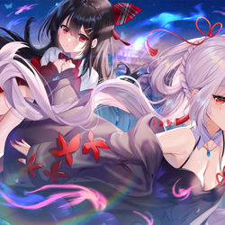 This is a pixiv picture whose title is 黑潮之上x阴阳师.