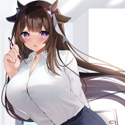 This is a pixiv picture whose title is OL樫野（skeb）.