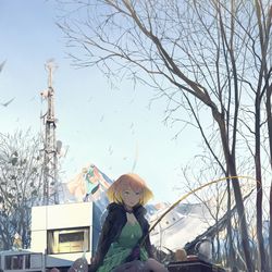 This is a pixiv picture whose title is 遭難中.