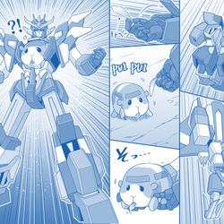 This is a pixiv picture whose title is 前のイラストの三体が一体どう合体するのかという問いへの答え.