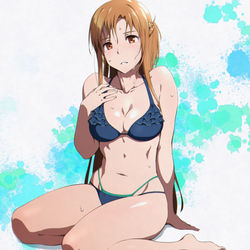 This is a pixiv picture whose title is 水着アスナ.