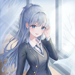 This is a pixiv picture whose title is 制服少女.