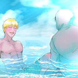 This is a pixiv picture whose title is 関西人と覆面殺人鬼ログ.