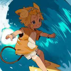 This is a pixiv picture whose title is Surfer Alolan Raichu!.