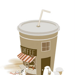 This is a pixiv picture whose title is コーヒースタンド.