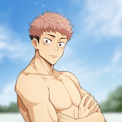 This is a pixiv picture whose title is 虎杖悠仁.