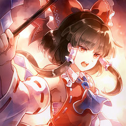 This is a pixiv picture whose title is 紺珠伝霊夢.