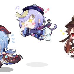 This is a pixiv picture whose title is 胡桃捉七七！（下）.