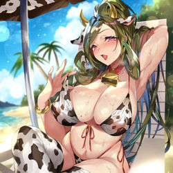 This is a pixiv picture whose title is 牛柄アバンチュール.