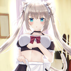 This is a pixiv picture whose title is 猫耳メイド.