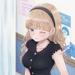 This is a pixiv picture whose title is 「ちょっとチクッとしますよ〜」.