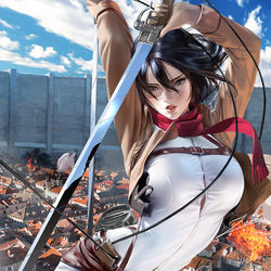 This is a pixiv picture whose title is Mikasa.
