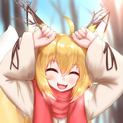 This is a pixiv picture whose title is 狐だと思った？残念！鹿でしたぁ～～～！！.