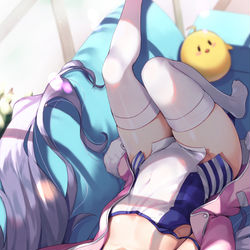 This is a pixiv picture whose title is 寝起きなラフィーちゃん.