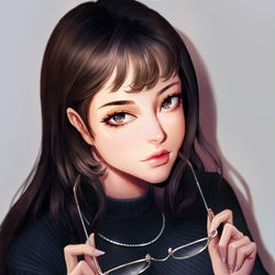 This is a pixiv picture whose title is eyeglasses.