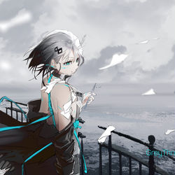 This is a pixiv picture whose title is 灰喉.