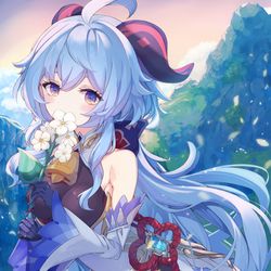 This is a pixiv picture whose title is 甘雨.