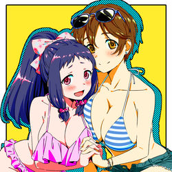 This is a pixiv picture whose title is 及川雫ちゃん＆大沼くるみちゃん.