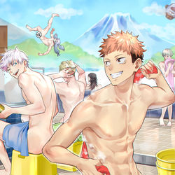 This is a pixiv picture whose title is 銭湯1.