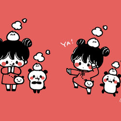 This is a pixiv picture whose title is 中華まんの日.