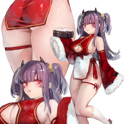This is a pixiv picture whose title is 中華点心屋でバイトするゆりちゃん.