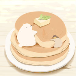 This is a pixiv picture whose title is ホットケーキの日.