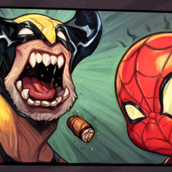 This is a pixiv picture whose title is Spider-Mang and Wolverine.