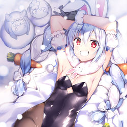 This is a pixiv picture whose title is 雪であそぼうペコ！.