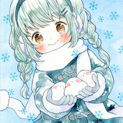 This is a pixiv picture whose title is 冬のしろちゃん.