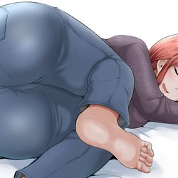 This is a pixiv picture whose title is うたた寝する嫁の尻を愛でる.