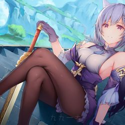 This is a pixiv picture whose title is 刻晴.