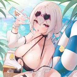 This is a pixiv picture whose title is シリアス(水着).