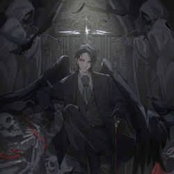 This is a pixiv picture whose title is 鴉.