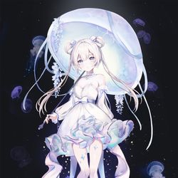 This is a pixiv picture whose title is クラゲ (Aurelia aurita).