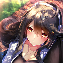 This is a pixiv picture whose title is 榛名、ちょっぴりじぇらしぃです.