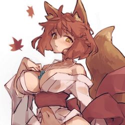 This is a pixiv picture whose title is ケモミミ女体化投影魔術.