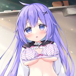 This is a pixiv picture whose title is 放課後の教室でユニコーンちゃんと.