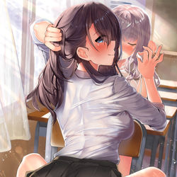 This is a pixiv picture whose title is 音楽聴くJK.