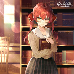 This is a pixiv picture whose title is メガネJK船長.