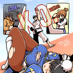This is a pixiv picture whose title is リュウvs春麗.