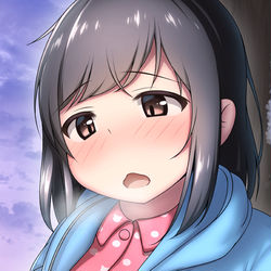 This is a pixiv picture whose title is 【Fantia/FANBOX】女の子が雪上おしっこする絵.