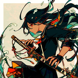 This is a pixiv picture whose title is 抜刀.
