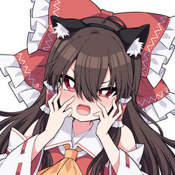 This is a pixiv picture whose title is 猫巫女霊夢.